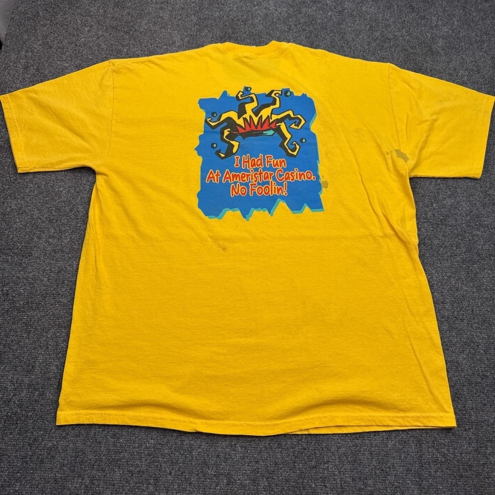 Vintage Ameristar Casino‎ T Shirt Adult Size XL Yellow Jester Hat Poker Gambling